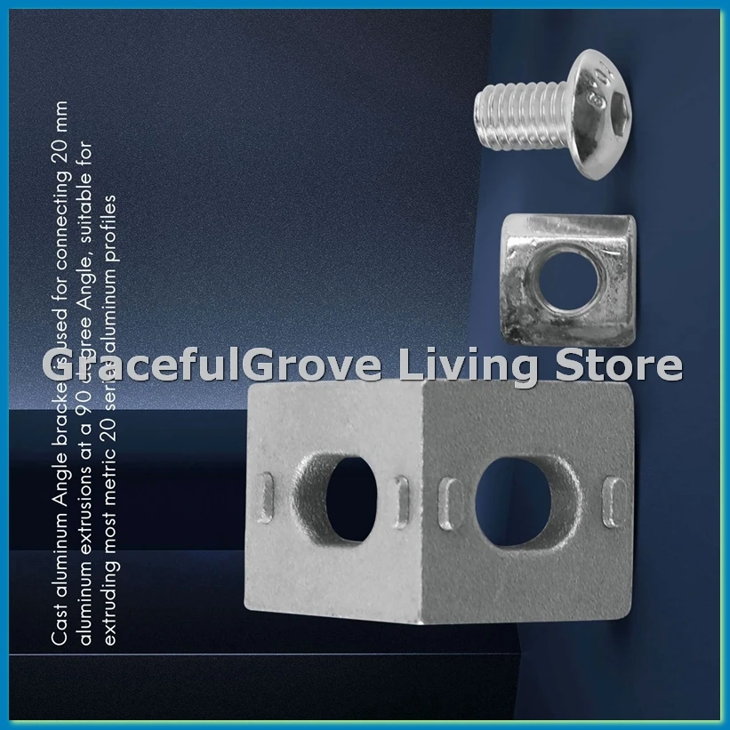 

Набор из 50 угловых соединителей для алюминиевого профиля серии 2020, для профиля с пазом 6 мм, аксессуары для алюминиевого профиля - A10G