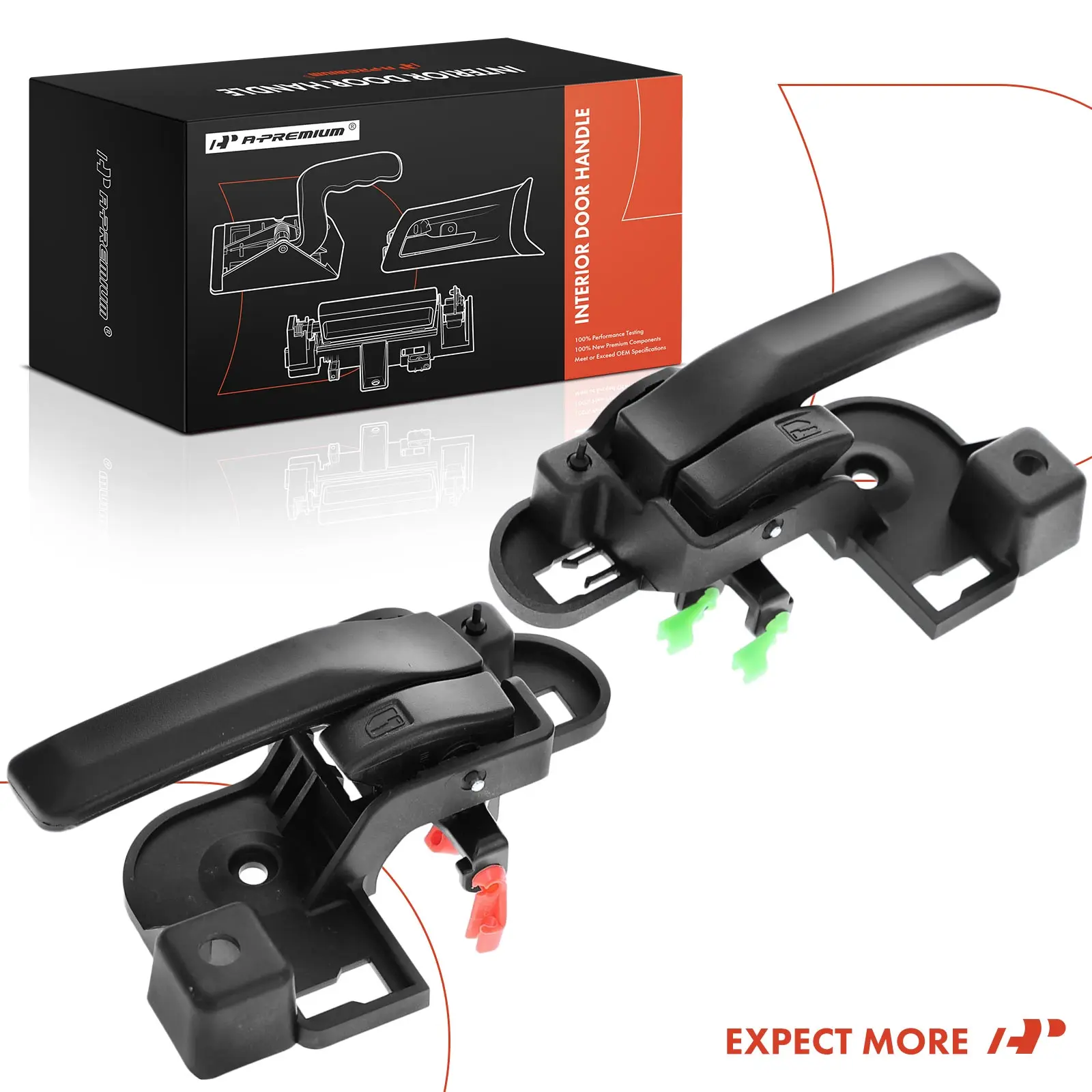 A-Premium 2x Front or Rear Side Black Interior Door Handle for Jeep Wrangler 2011-2016