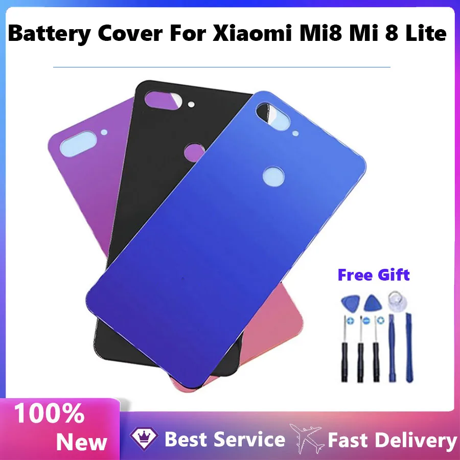 

6.2” 100% New For Xiaomi MI8 lite Mi 8 lite Battery Cover with Heat Dissipation Replacement Slim For Xiaomi 8 Protective Cover