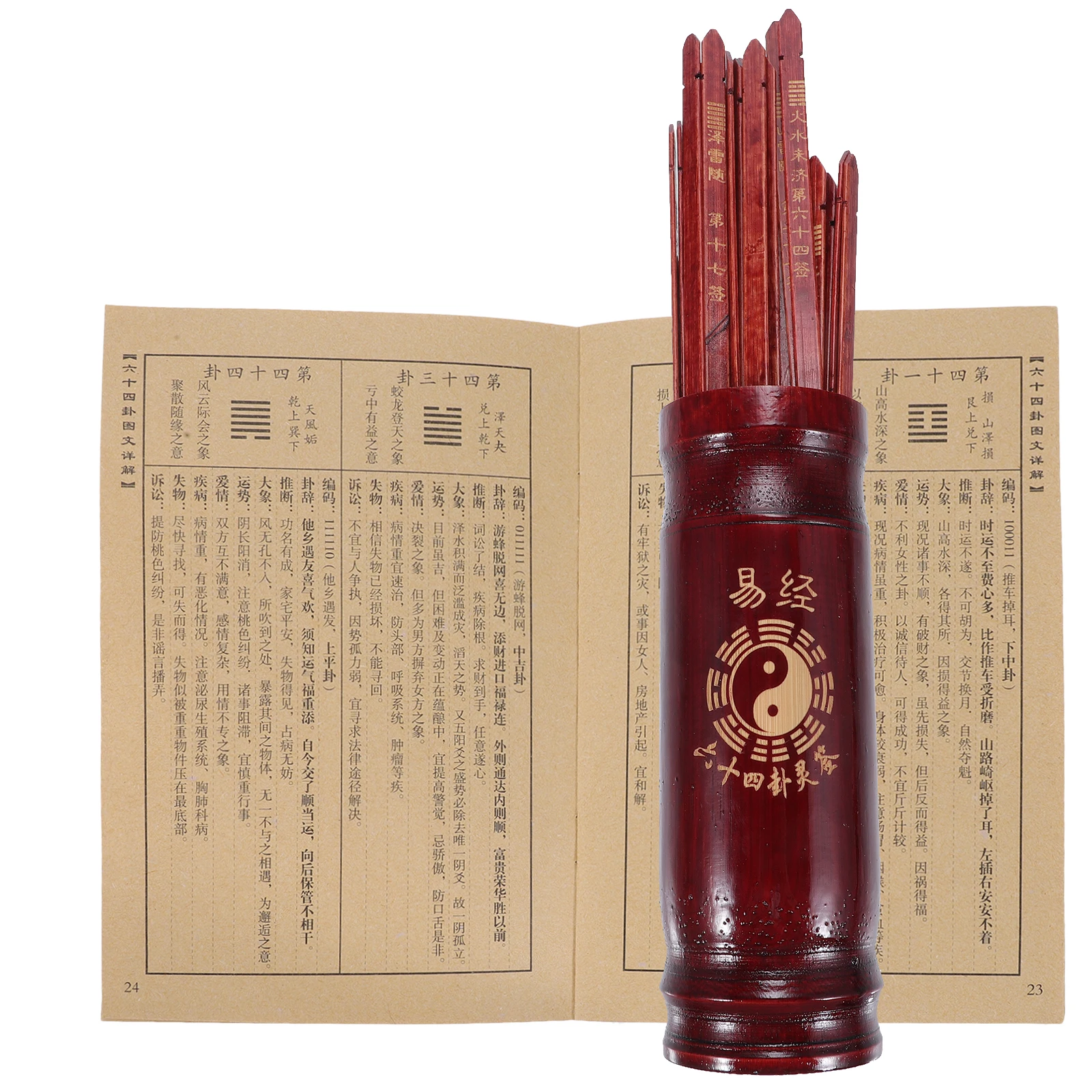 

64 Fortune-telling Sticks Bamboo Divination Container Home Temple Wooden Game Chinese Style Religious Props Lightweight Storage