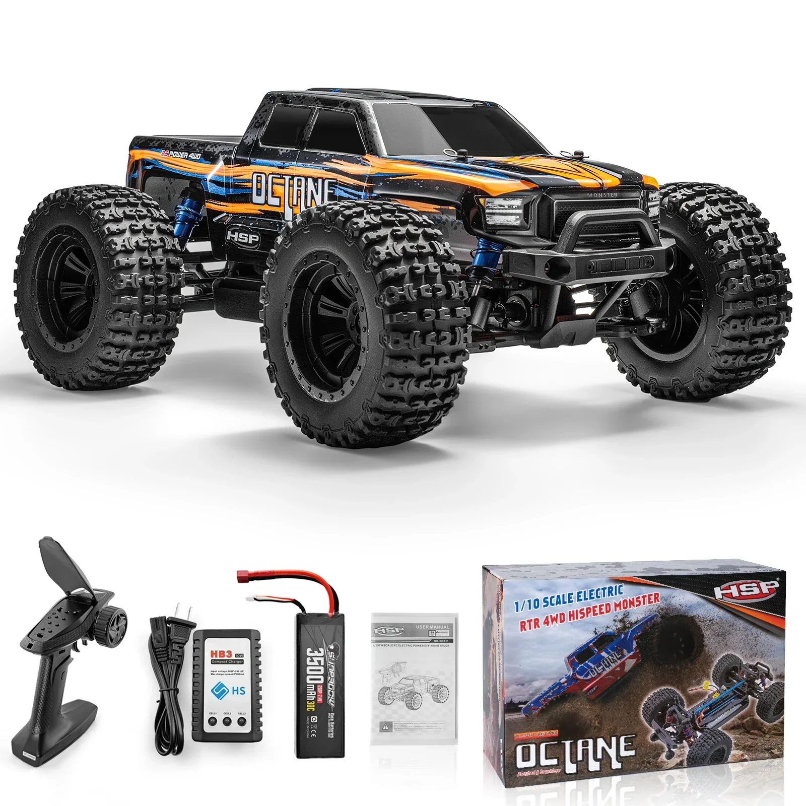 HSP Rc Car 1/10 Off Road Monster Truck 4WD Electric Power Remote Control Car 4x4 High Speed Hobby Vehicle Toy