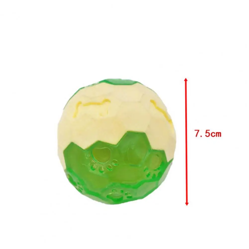 7.5cm Pet Toy Toughness Bite-resistant Dog Ball Toy Teeth Cleaning Dog Chew Toy LED Glowing Elastic Squeaker Ball Pet Supplies