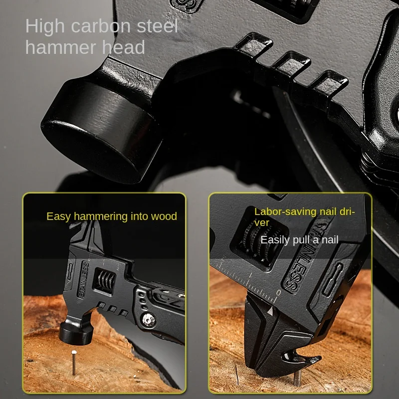 Wholesale Outdoor Multi-Functional Movable Open Mouth Wrench Combination Universal Folding Pliers Knife PliersEDCTool Black