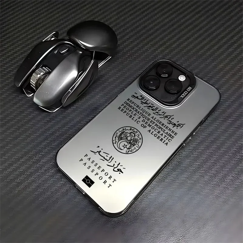 Algeria Passport Phone Case For iPhone 16 15 14 Pro Max 13 12 11 XS X XR 7 8 Plus SE 2022 2020 Shockproof Hard Back Bumper Cover