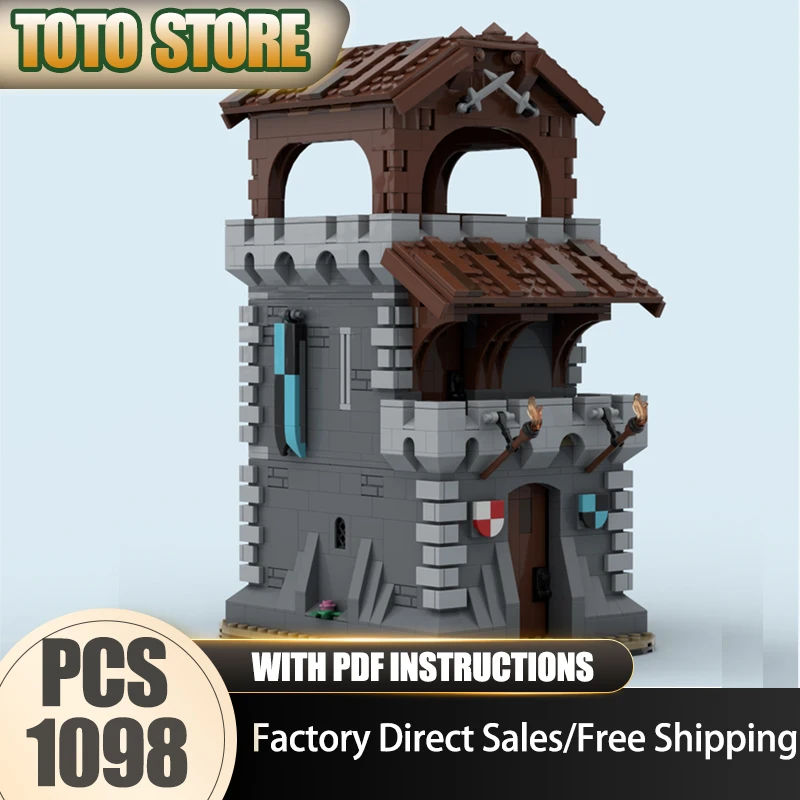 

Moc Building Bricks Medieval City Guard Tower Model Building Technology Modular Castle Model Blocks Construstion Toy Gifts