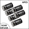 6PCS CR123A 650mAh
