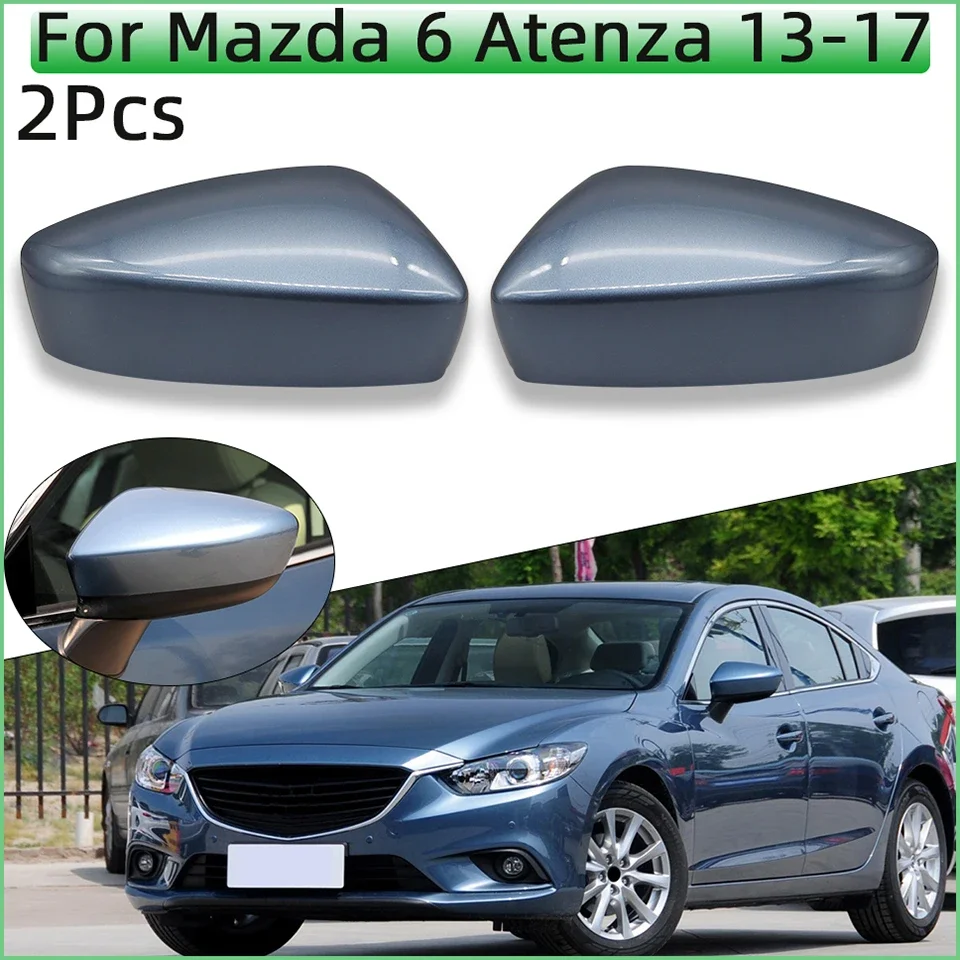 2Pcs For Mazda 6 Atenza 2013 2014 2015 2016 2017 Rearview Mirror Cap Lid Door Mirror Cover Housing  Rearview Side Wing Shell