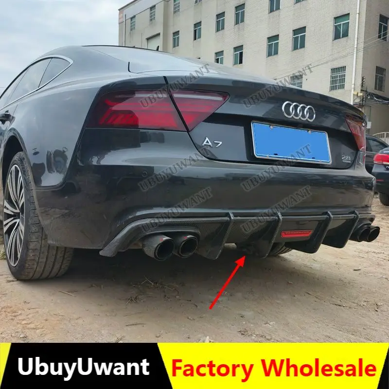 Für Audi A7 S-Line (nicht für Standard) 2016 2017 2018, Hecklippe, modifizierter schwarzer Heckspoiler, Diffusor, Splitter, Autokit