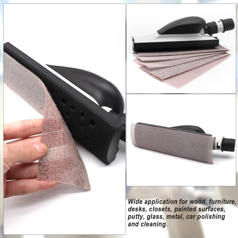 PWS Hand Sanding Block Dust Extraction Grinding Hand Sander Multi-Hole With Sandpaper For Wood Polishing Car Detailing
