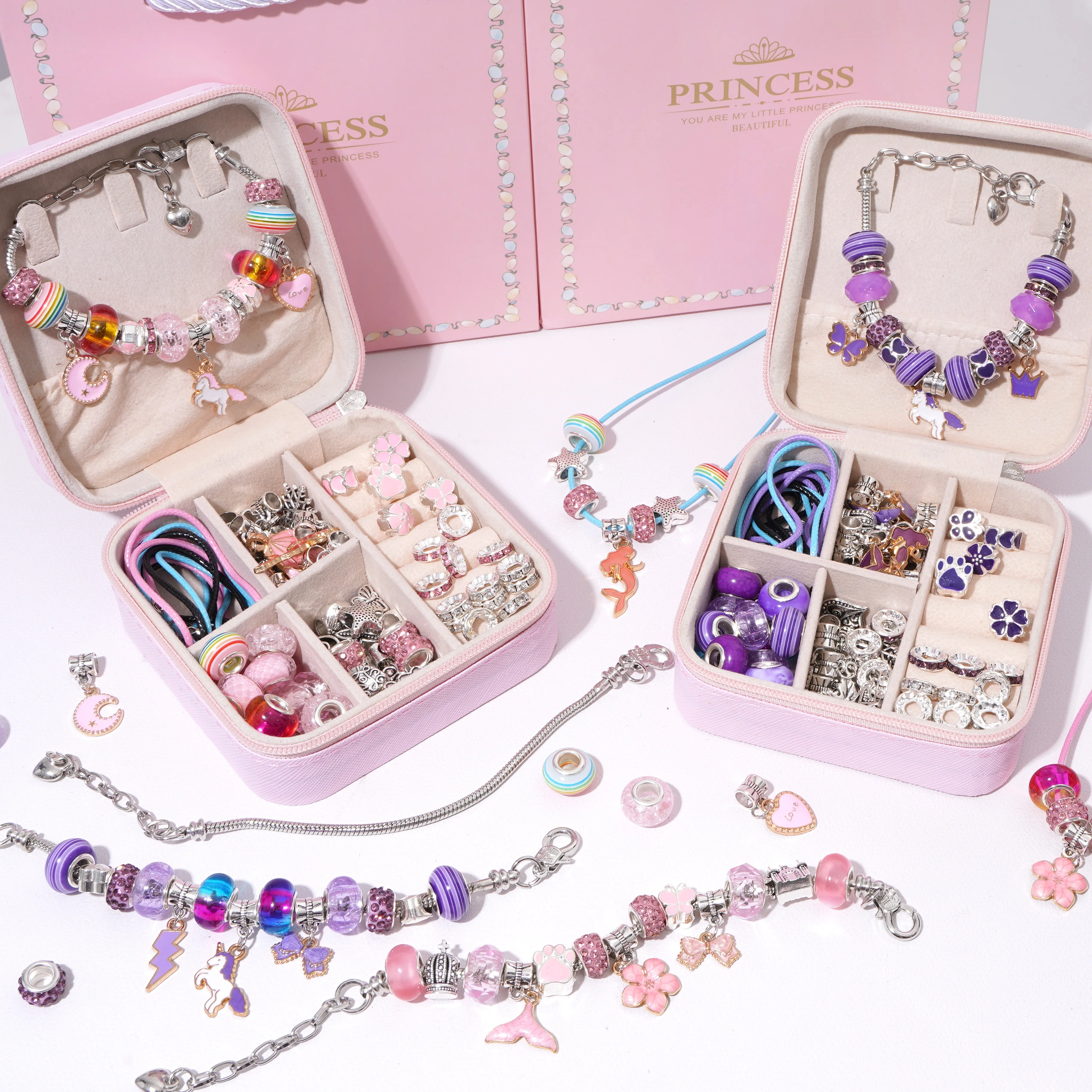 

Подарочная коробка для изготовления ювелирных изделий Набор для изготовления браслетов своими руками с органайзером для ювелирных изделий Набор из бисера ручной работы Подвески Набор бусин Подарок для девочек