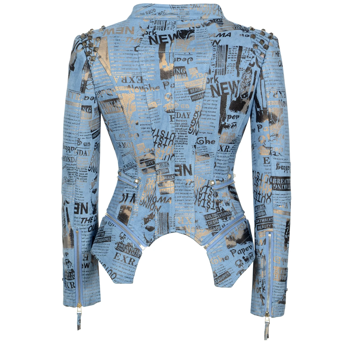 Manteau court en daim pour femmes, veste cloutée avec lettres imprimées, fermeture éclair, européen et américain, pardessus Slim rétro, nouvelle mode printemps-automne 2022
