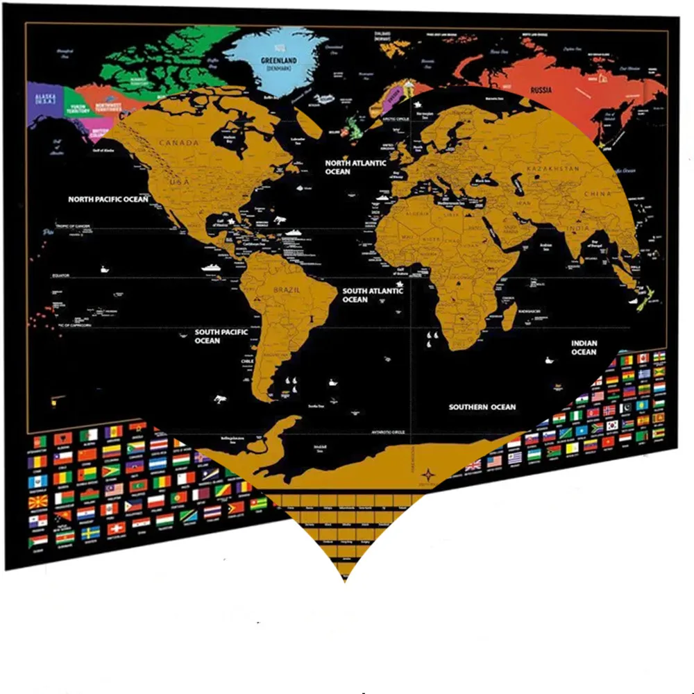 Meistverkaufte erstaunliche Rubbelkarten – Geschenke für Reisende Deluxe Gold Scratch Off Layer Visuelle Reisekarten Poster Rubbelkarten