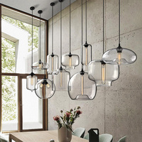 Caren Lighting handmade Glass Modern Nordic hanging loft Glass Pendant Light decor Lights Fixtures led filament dinningroom Lamp