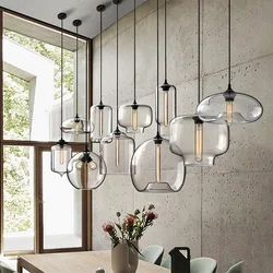 Caren Lighting handmade Glass Modern Nordic hanging loft Glass Pendant Light decor Lights Fixtures led filament dinningroom Lamp