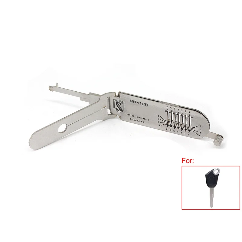 

Super Auto Tools KW14 (15) для декодера и выбора мотоцикла, аналогичного, как LISHI, Китайские принадлежности, отмычка