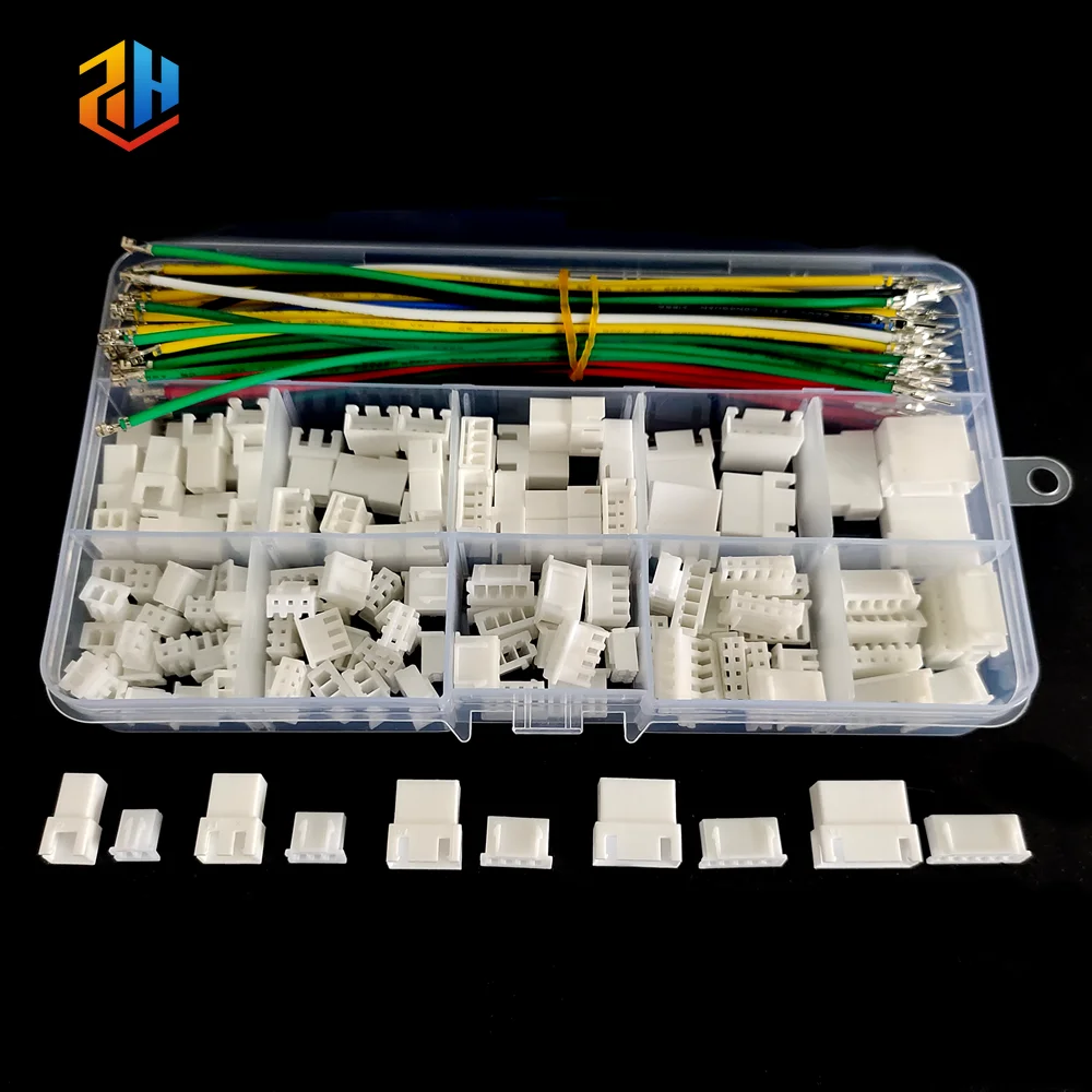 JST XH 2.54mm Pitch Extension Cable Kit (2/3/4/5/6 Pin) - 22AWG Pre-Crimped Silicone Wire Male-Female Housing Adapter