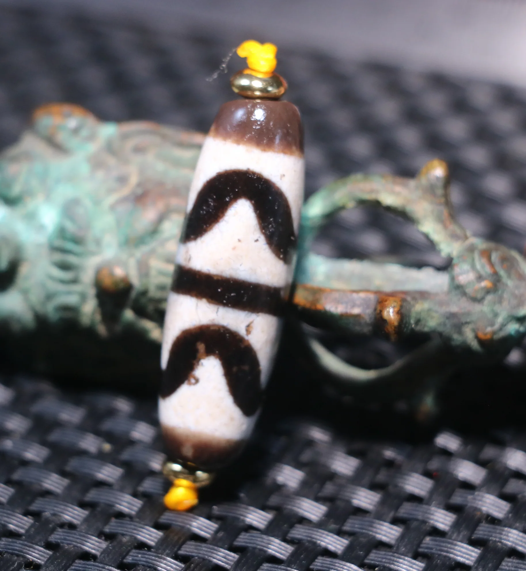 4A Q Magic Energy Tibetan Top Old Agate Double Tiger Tooth dZi Bead Size Fit For Making Bracelet For Jewelry Amulet Timestown