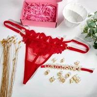 Sexy Customized Name Lace Thong Panties for Women Adjustable Underwear Detachable DIY letter Personality Valentine's Day Gift 2