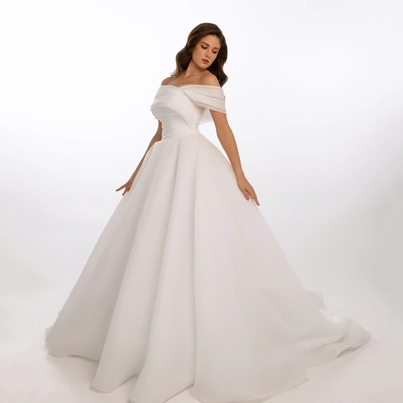 

Eightree 2026 A-Line Wedding Dresses Boho Beach Off The Shoulder White Bridal Dress Princess Wedding Ball Prom Gowns Customized