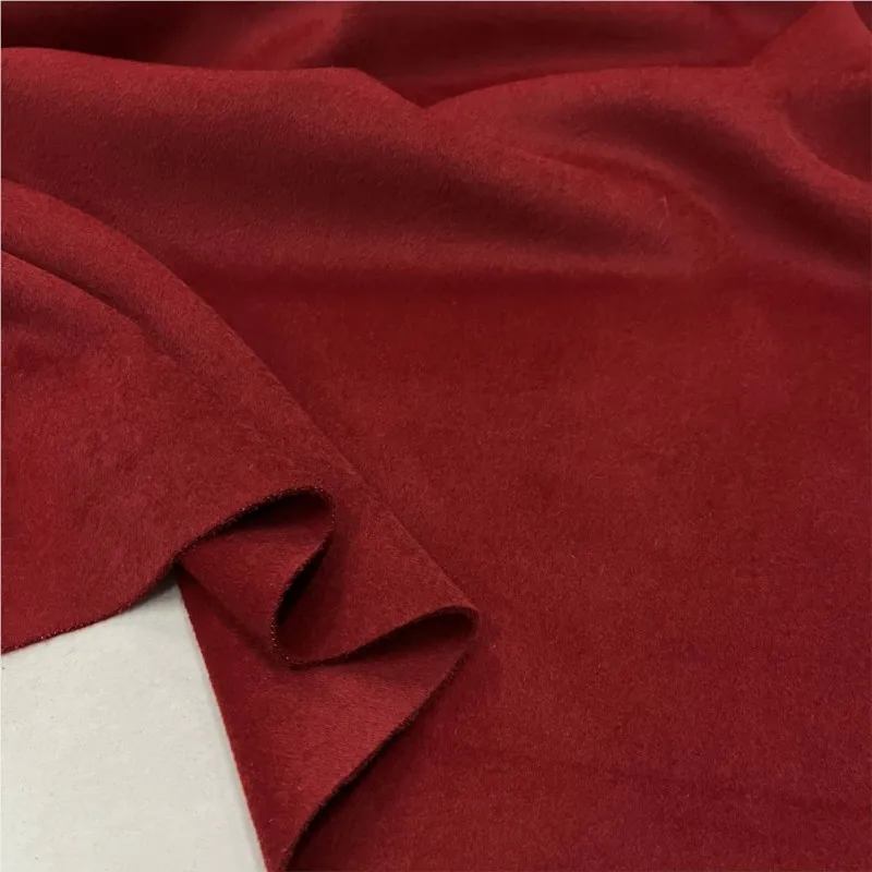 red double-sided plush all-wool fabric thick warm autumn and winter vest skirt coat clothing