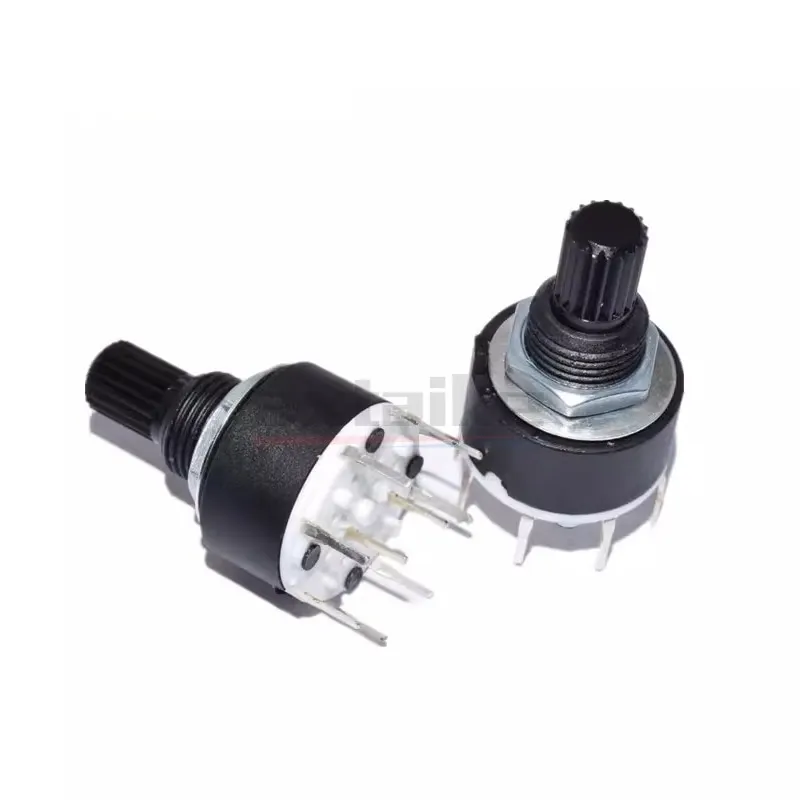 2PCS SR16 RS16 Diameter 16mm Rotary Band Switch 2 Pole 3 4 Position 1 Pole 5 6 8 Position Handle Length 15MM Plastic