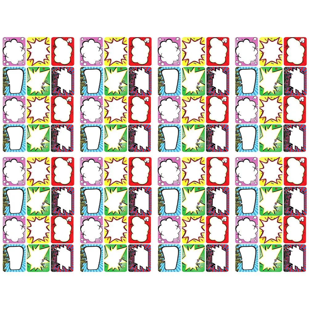 

10 Sheets Name Tag Stickers Colorful Self Adhesive Blank Labels for Office School Study Decoration Student Gift