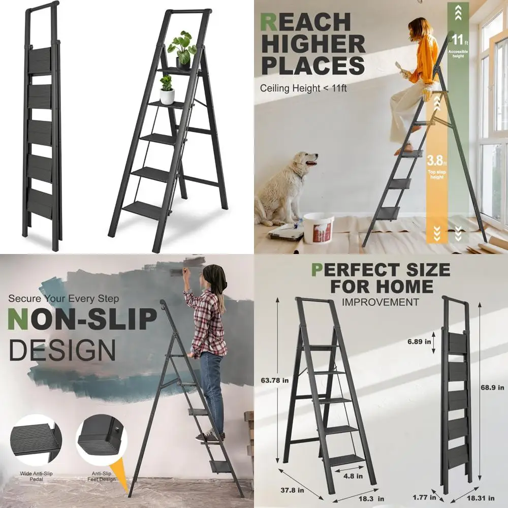 

портативный складной табурет-ступенька — легкий, емкостью 330 фунтов, нескользящий для домашнего использования.