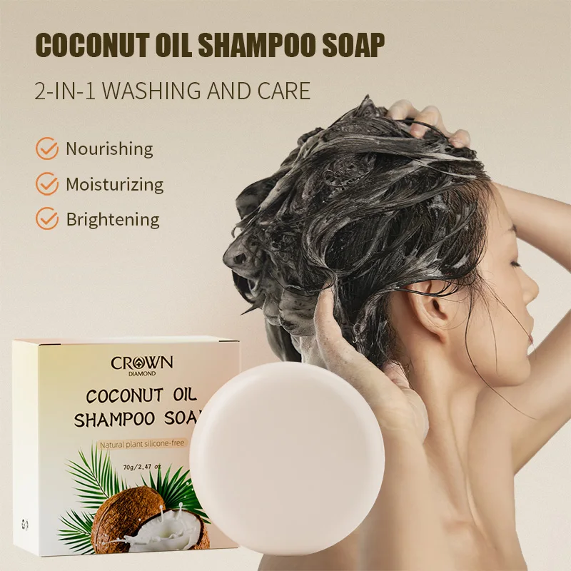 

Coconut Oil Handmade Hair Soap Prevent Hair Loss Soap Smooth And Even Hair Texture Refreshing Gentle Nourishing Deep Cleansing