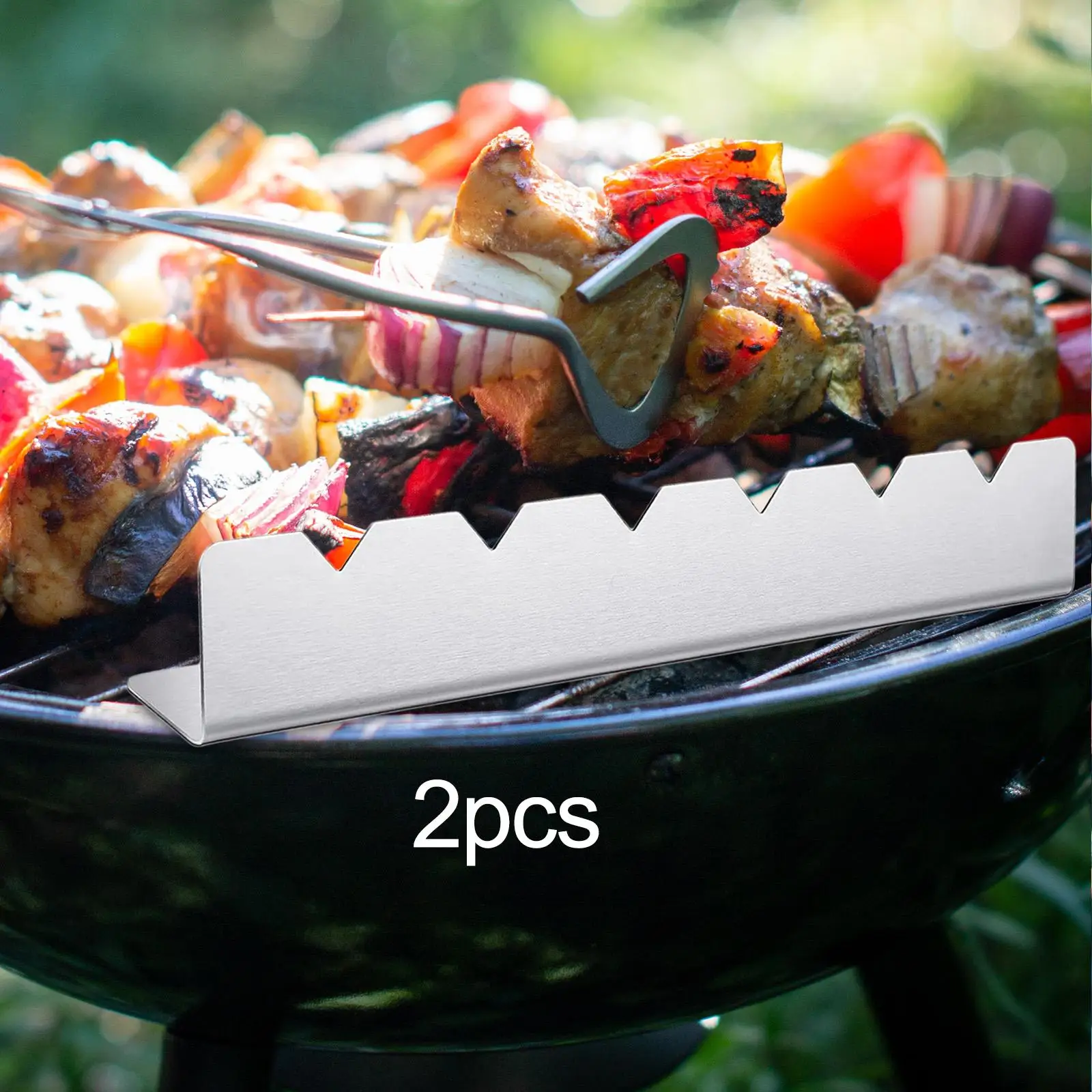 

Kabob Skewer Rack for Shish Kebabs Set of 2 Kabob Rack for Grilling