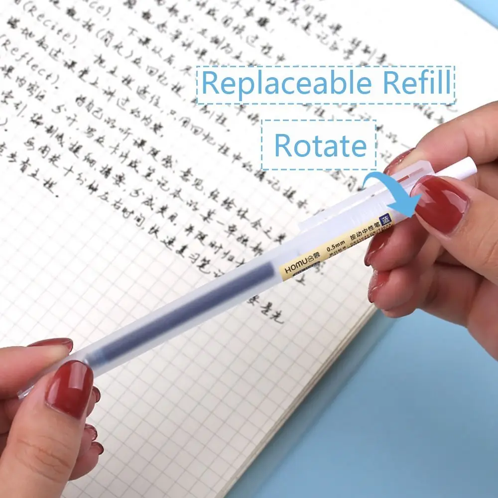 다기능 속건성 젤 펜 프레스 유형 검정/파랑/빨간색 잉크 볼펜 0.5mm 펜 팁 쓰기 도구 학교 사무실