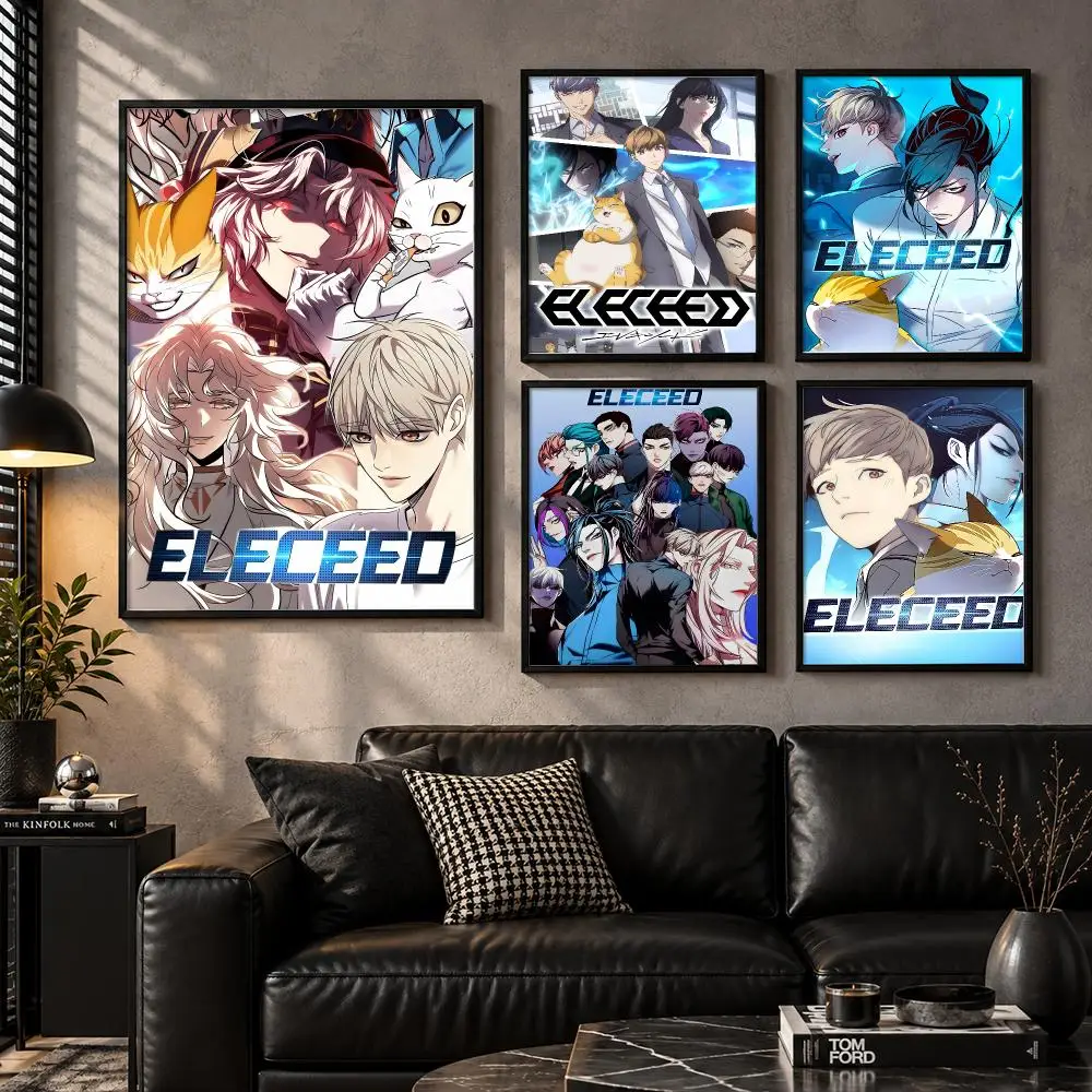 Eleceed Action Anime Superpower Fantasy Adventure Journey Poster Modern Self Adhesive Wall Art Prints for Bedroom Living Room