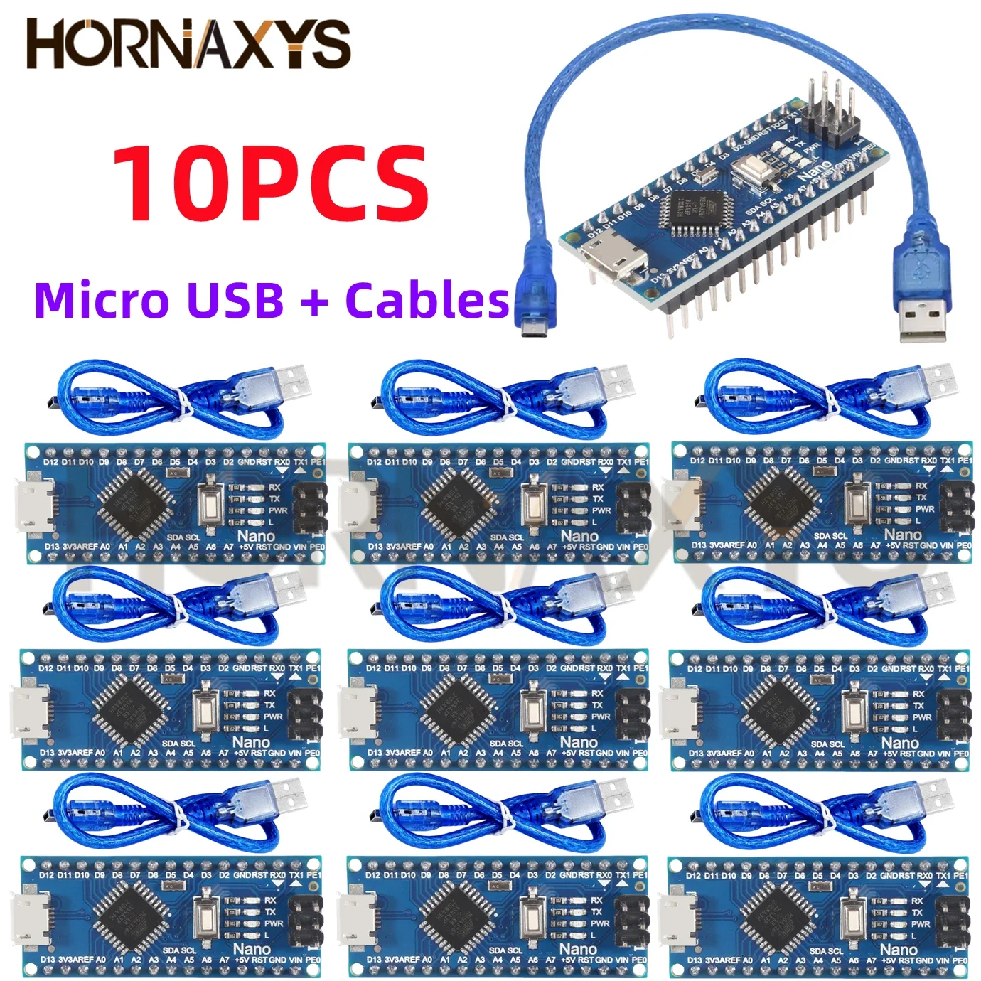Рекламный контроллер arduino Nano V 3,0 Atmega328 Совместимая модульная плата для печатной платы Placa Alter MINI/TYPE-C/MICRO USB