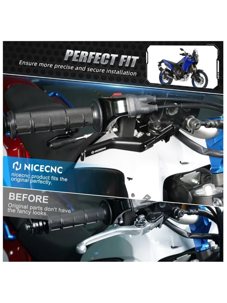 Krótkie klamki hamulca i sprzęgła do Yamaha Tenere 700 2019-2025, Tenere 700 World Raid 2022-2025, MT07 MT09 2018-2020, XSR700 2018-2024 — 2