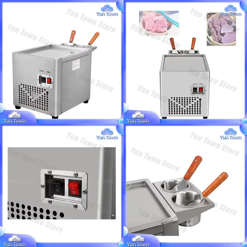 High Efficiency Single Flat Square Pan Fried Ice Cream Roll Machine for Commercial Use for Ice Cream Maker for Food Truck for