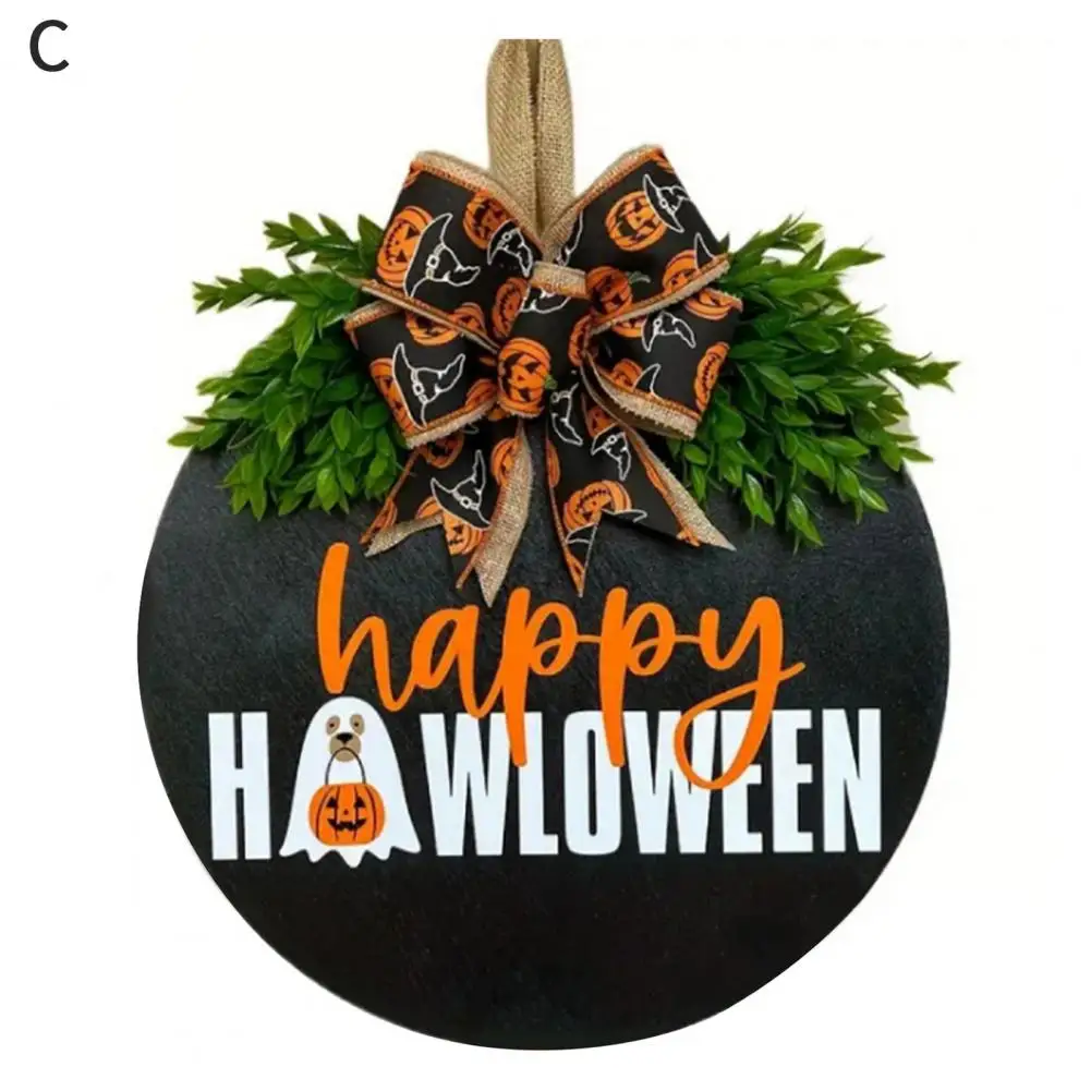 

Decorative Door Plaque Spooky Halloween Pumpkin Door Sign Festive Front Door Wall Hanging Welcome Plaque Round for Festival