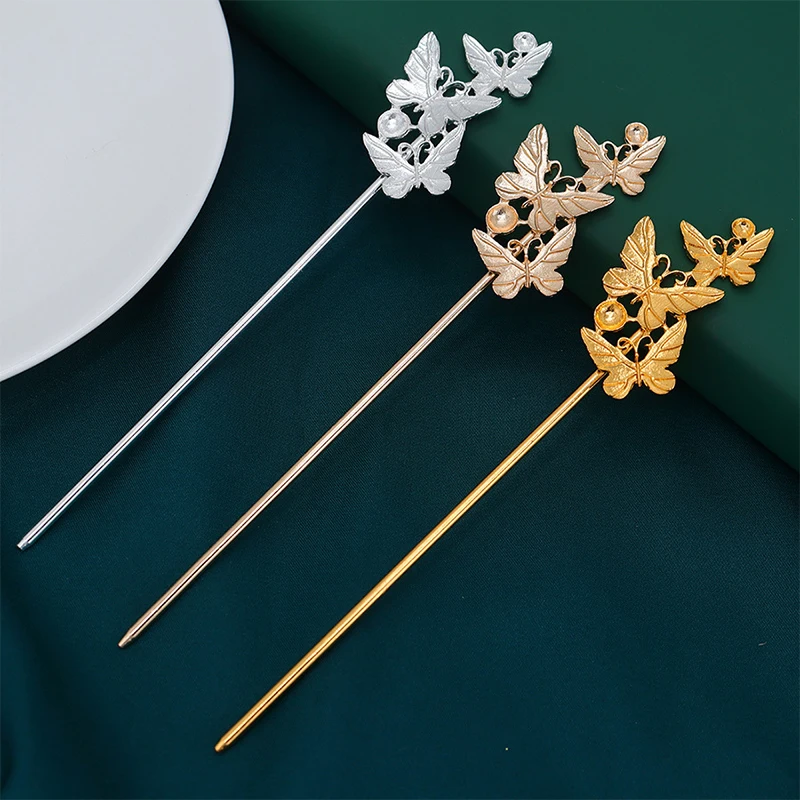 10 قطعة 49*26 مللي متر فراشة الشعر العصي قاعدة سبائك معدنية دبوس الشعر إعدادات DIY بها بنفسك Hairwear صنع المجوهرات اكسسوارات