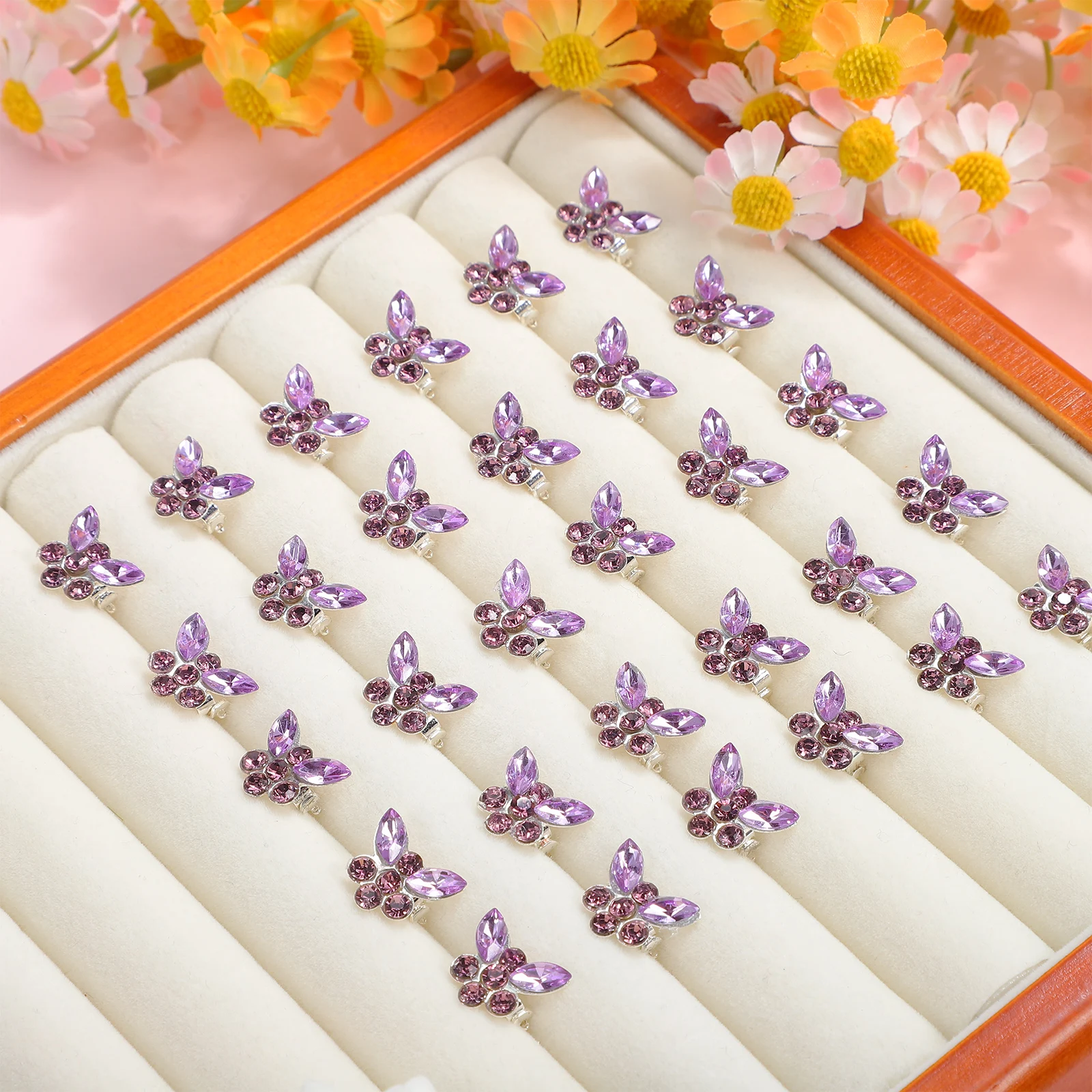 

30pcs Butterfly Hair Clips Rhinestone Mini Butterfly Clips Decorative Accessories Styling Cute Tiny Hair Bun Braids
