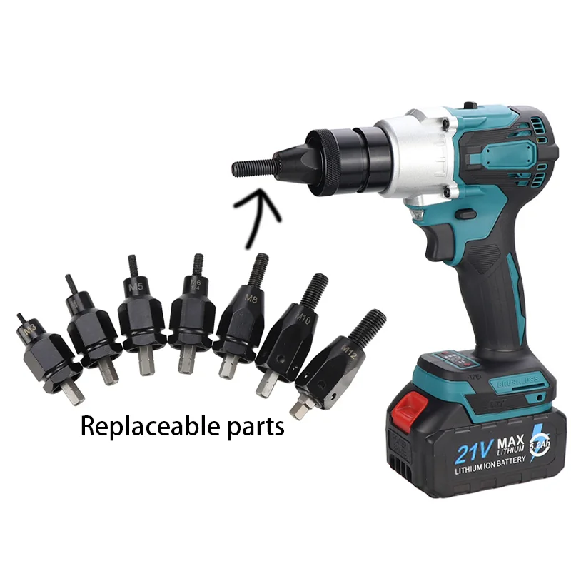 

M3-M12 воздушный пневматический пистолет для заклепок и гаек, электрическая быстросменная головка, часть для заклепочных пистолетов, аксессуары для инструментов