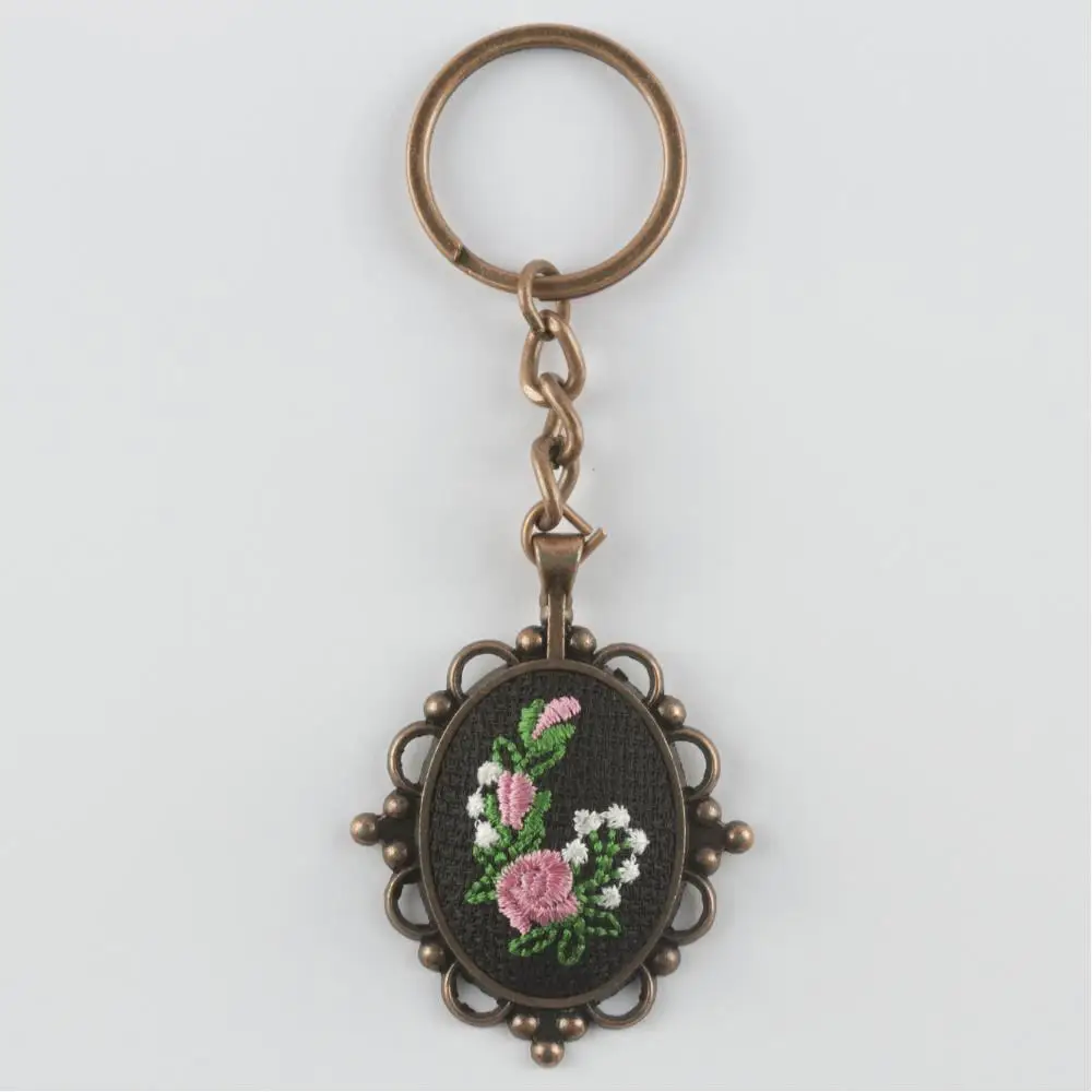 Flower Figured Cross Stitch Key Chain