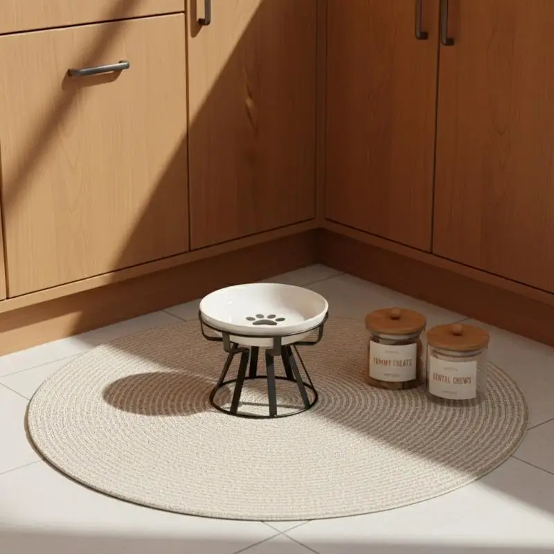 1/2Pcs Food Water Snack Feeder Stand Bowl Elevated Ceramic Pet Bowl For Cat Dog Outdoor Feeding Drinking Supplies