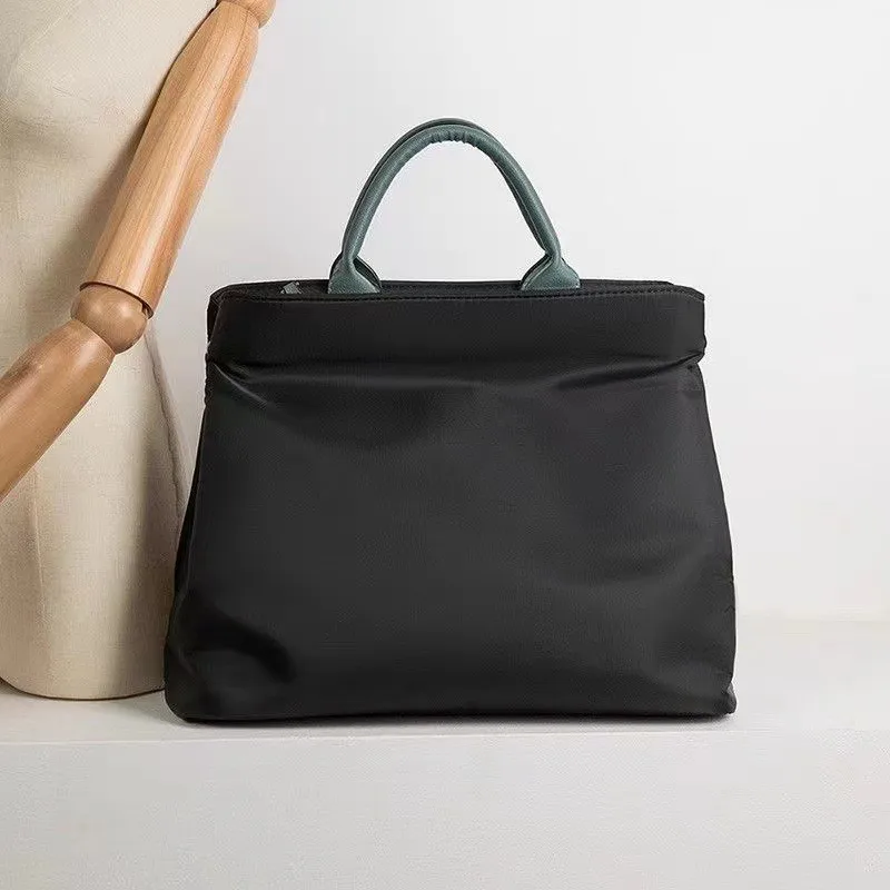 Black Simple Laptop Bag Nylon Large Capacity Tote Bag Tablet MacBook Air 13 13.3 15 Inch Case Portable Multifunctional Briefcase