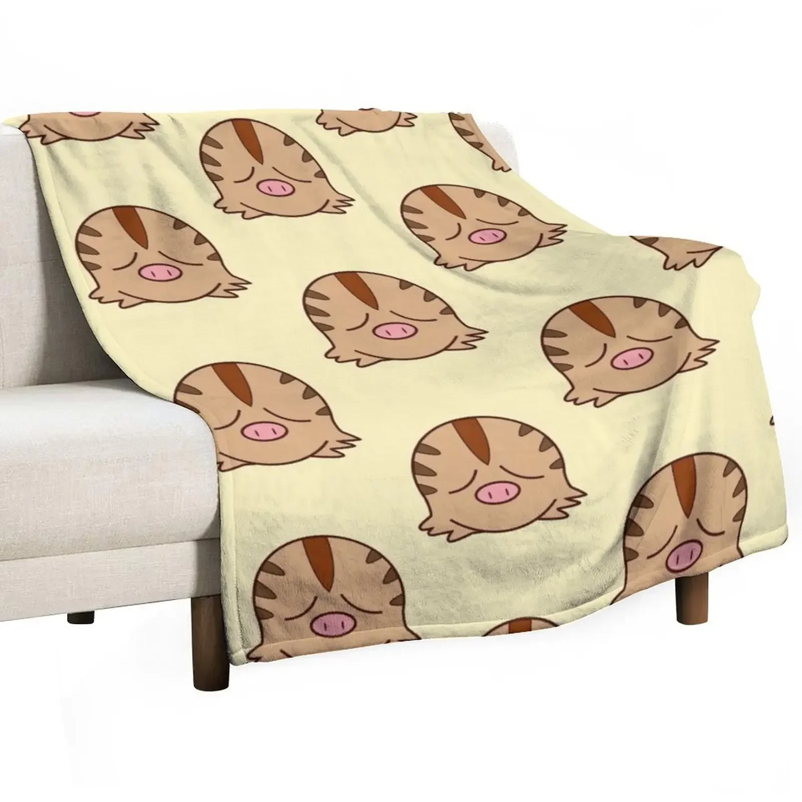 Swínub Chibi - Cute Pig Throw Blanket blankets and throws Giant Sofa Cute Plaid Blankets