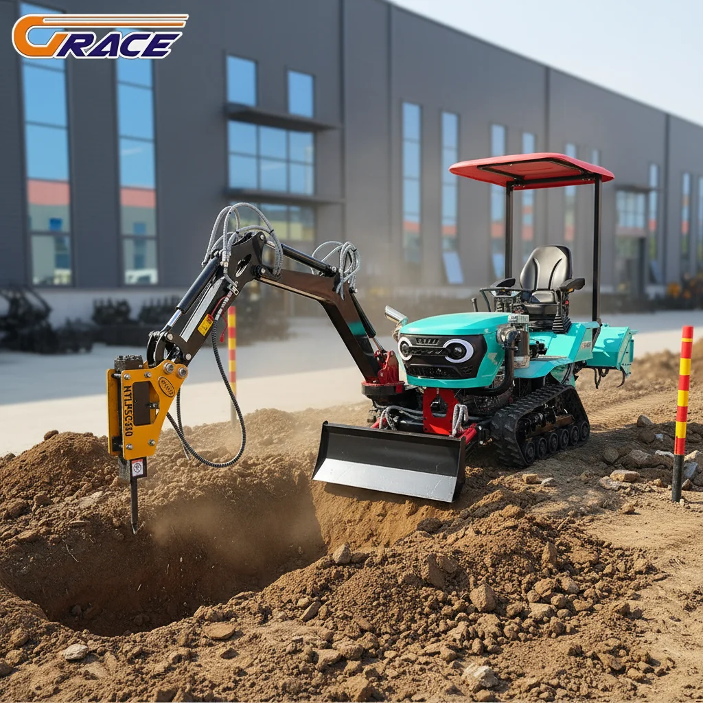 

Customize Mini Compact Tractor 10HP 12HP 15HP Small Agricultural Tractor With Rotary Tiller Attachment