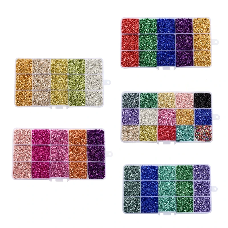 Tiny Stone Beads Irregular Broken Glass Glitter Crystal 3D Art Decoration