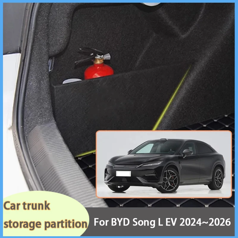 

For BYD Song L EV 2024~2026 2025 Car Organizer Thickening Trunk Side Partition Trunk Interior Storage Box Parts