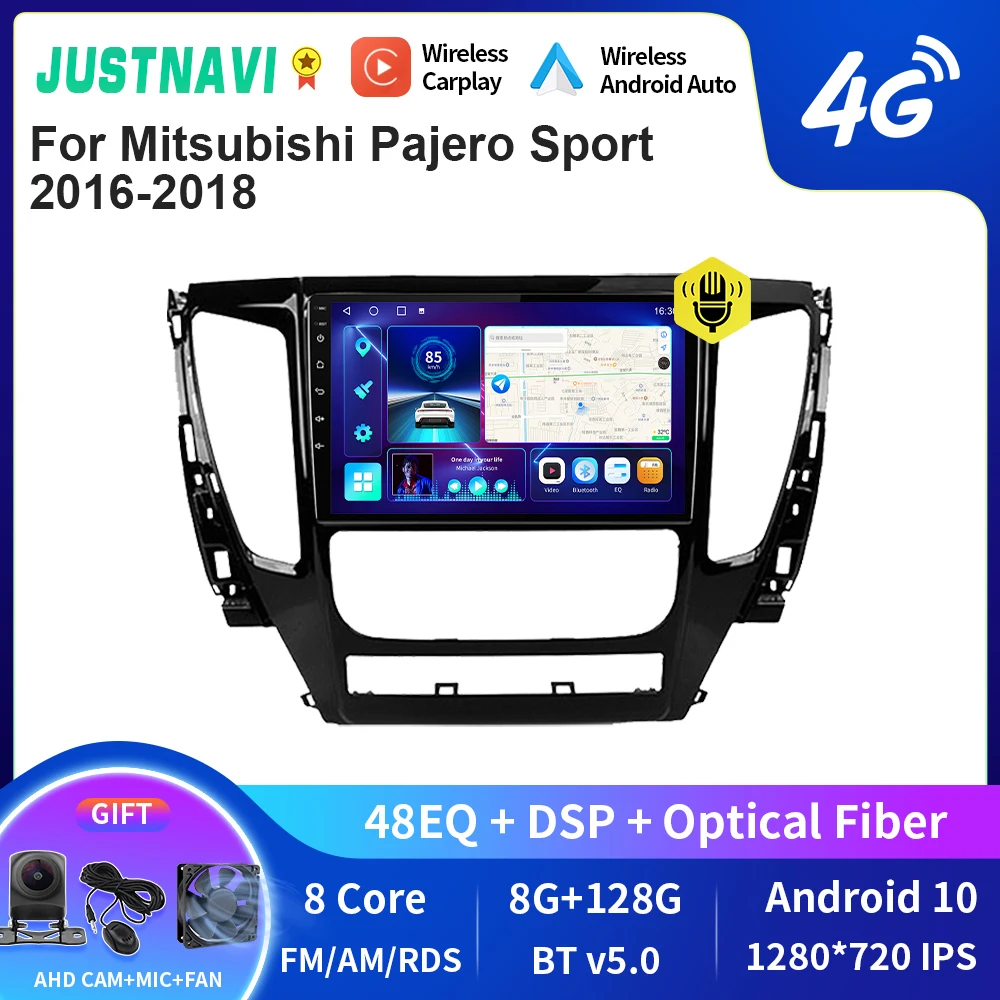 

JUSTNAVI QT10 Android автомобильное радио для Mitsubishi Pajero Sport 2016-2018 Автомобильный мультимедийный видеоплеер Carplay GPS Navi Head Unit