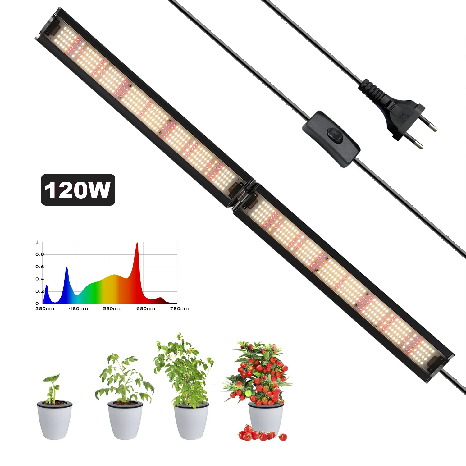 

120W Quantum LED Grow Light for Indoor Plant Growth Veg & Bloom Phytolamp Hydroponic Lamp for Greenhouse Flower Cultivation