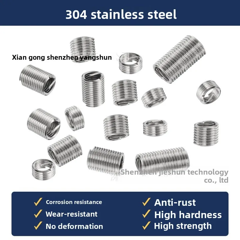 150PCS Wire Thread Repair Inserts Kit Set M3 M4 M5 M6 M8 Stainless Steel Threaded Bushings Thread Recovery Fasteners