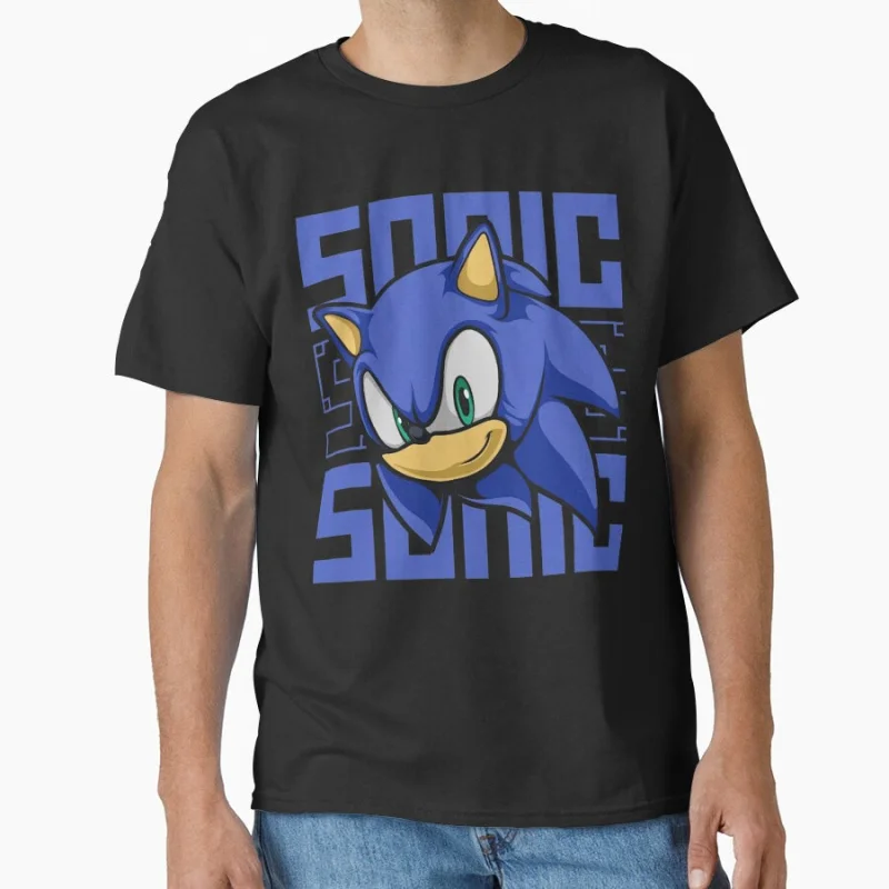 

1021 Sonic The Hedgehog Shadow Character Paint Graphic T-Shirt Y2K clothes Cartoon tee Short Sleeve Apparel All size tops