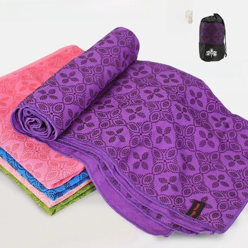 Toalla Antideslizante para Yoga, Absorbente de Sudor, Delgada, Plegable, Accesorios de Yoga, Superficie con Partículas, Manta de Yoga, Toalla, Paño para Yoga